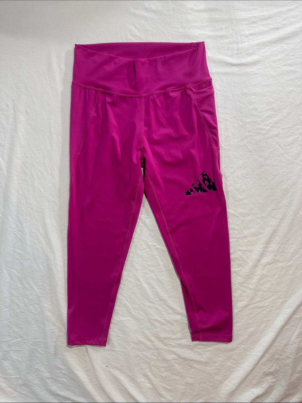 Adidas High-Rise 7/8 Training Leggings with Pockets Pink - Size XL